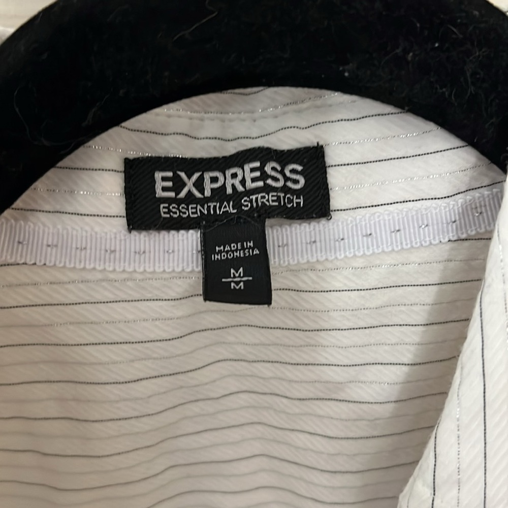 Express Essential Stretch Pin Striped Button Down - Picture 2 of 3